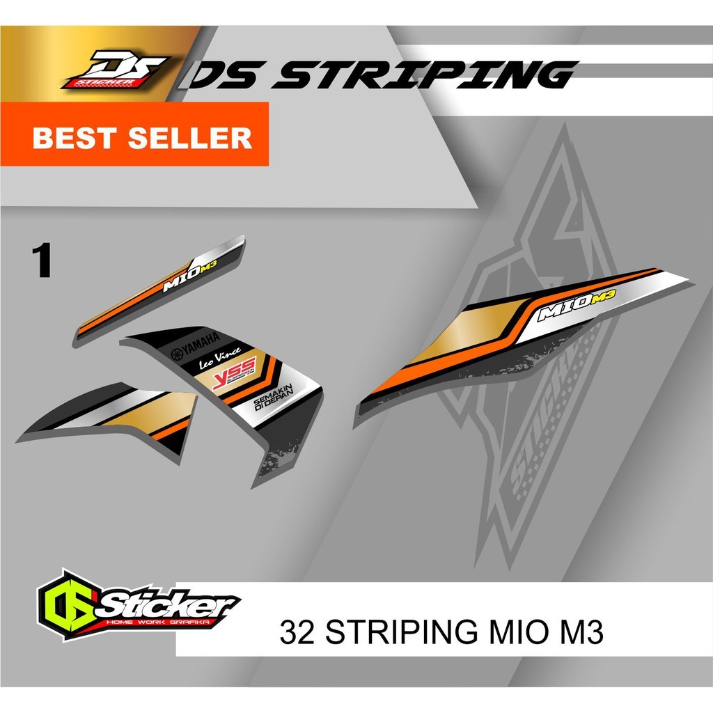 0032 Striping Sticker Mio M3 joss