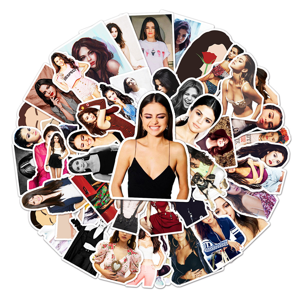 

10/30/50PCS Singer Selena Gomez Aesthetic Stickers Guitar Laptop Luggage Waterproof DIY Graffiti Sticker Decals Packs for Teens