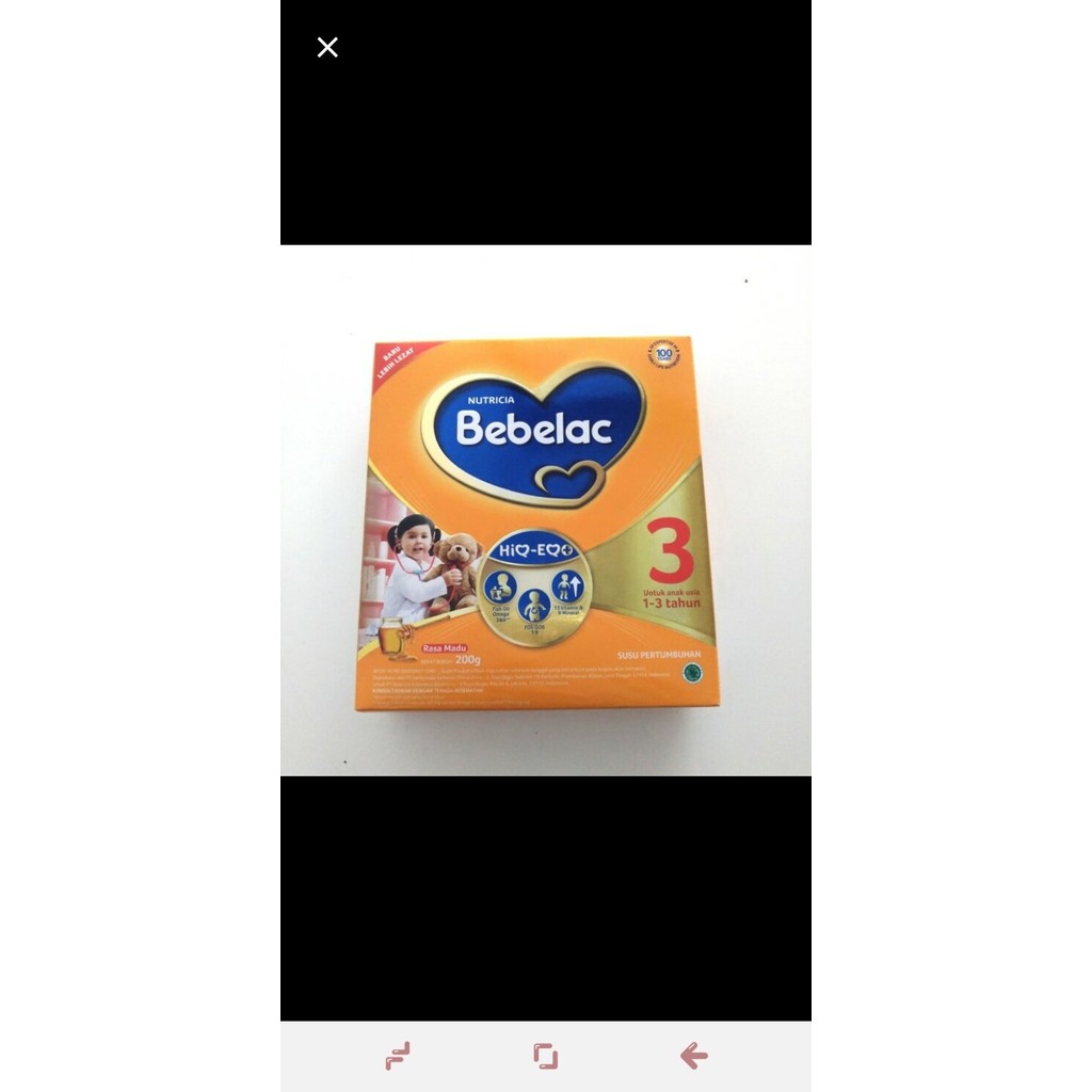 susu bubuk bebelac 3 BEBELAC3 anak usia 1-3 tahun 200gr 200 gram rasa madu