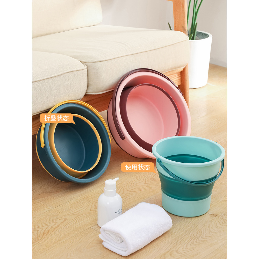 

S4.6L Silicone Bucket for Fishing Promotion Folding Bucket Car Wash Outdoor Fishing Supplies Square Bathroom Kitchen Camp Bucket