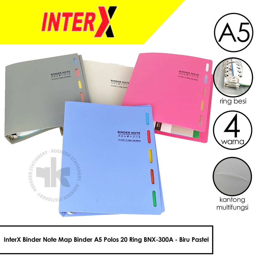 

InterX Binder Note Map Binder A5 Polos 20 Ring BNX-300A