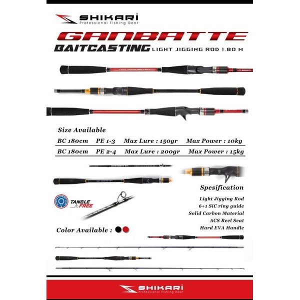 joran laut shikari ganbatte overhead tanduk 602 180 cm pe 1 3 pancing jigging OH
