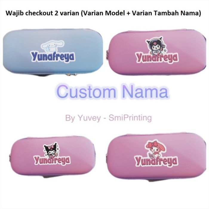 

[New] Tempat pensil Sanrio 3D EVA PREMIUM TEBAL Waterproof / Kotak pensil / Pencil case Cinnamoroll Kuromi My Melody / Goodie bag Souvenir ultah - Custom Nama