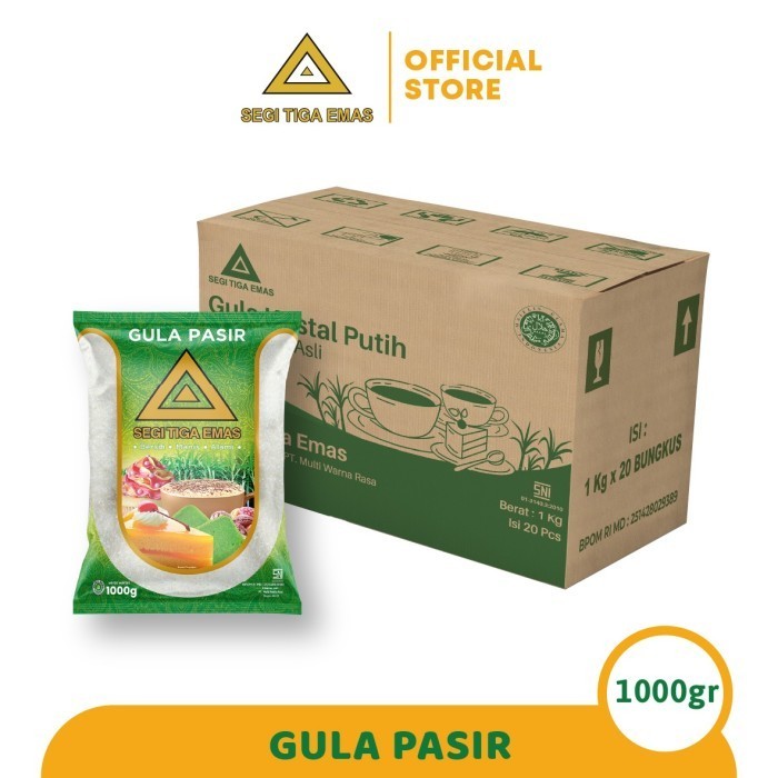 

[1 Kg] Gula Pasir - SEGITIGA EMAS - 1 kg