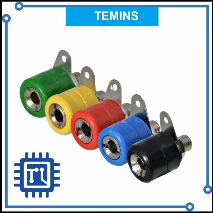 Banana Plug Female Socket 4mm Panel Mount Konektor Soket Jack Terminal - Hitam