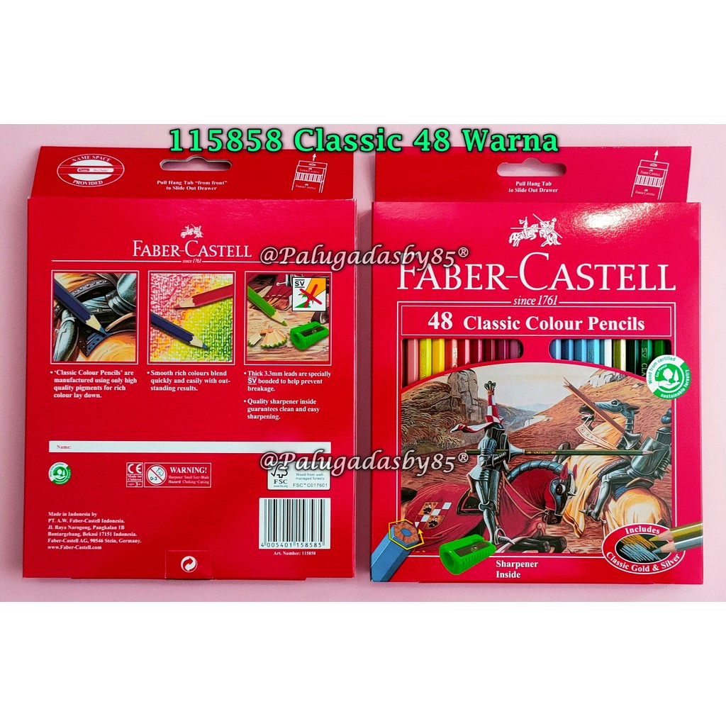 

(1 Set) GROSIR Pensil Warna FABER-CASTELL 115858 Classic 48W Panjang / Faber Castell Classic Colour