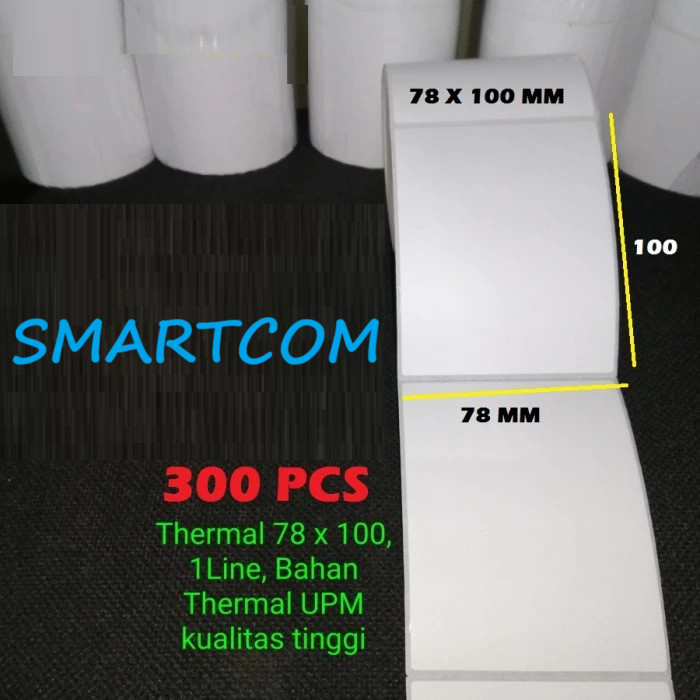 

Smartcom - Label Stiker Thermal 78x100mm Isi 500pcs Waterproof Sticker Label Gap Label Kertas 78mm x
