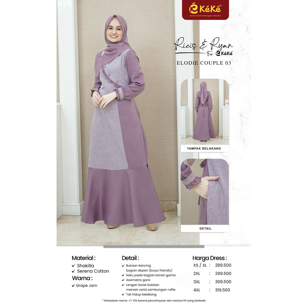 KEKE -  Elodie Couple 03 Gamis Cantik Remaja Dewasa Original by Keke