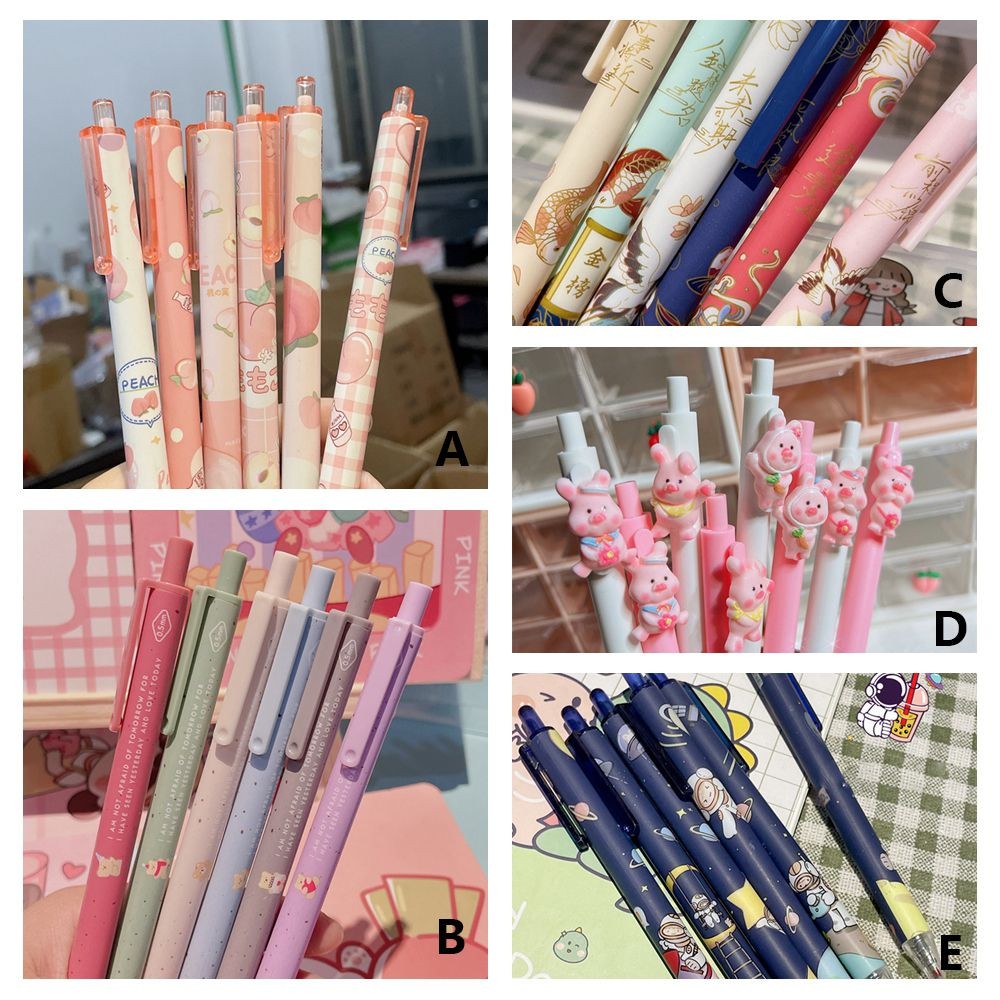 

Peach Astronaut Stationery Learning Office Supplies Colorful Refill Gel Pens Bear Ballpoint Pen Rollerball Pen