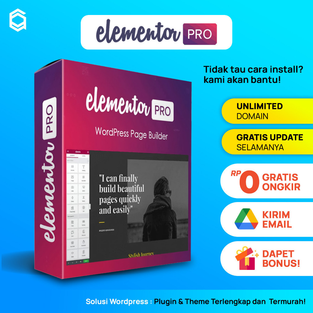 ELEMENTOR PRO + Elementor Core PLUGIN Wordpress Lifetime License