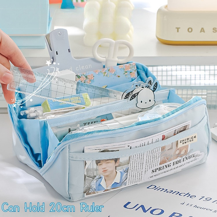 

Tempat Pensil Kanvas Berlapis Kapasitas Besar Organizer Alat Tulis Serbaguna Warna Pastel