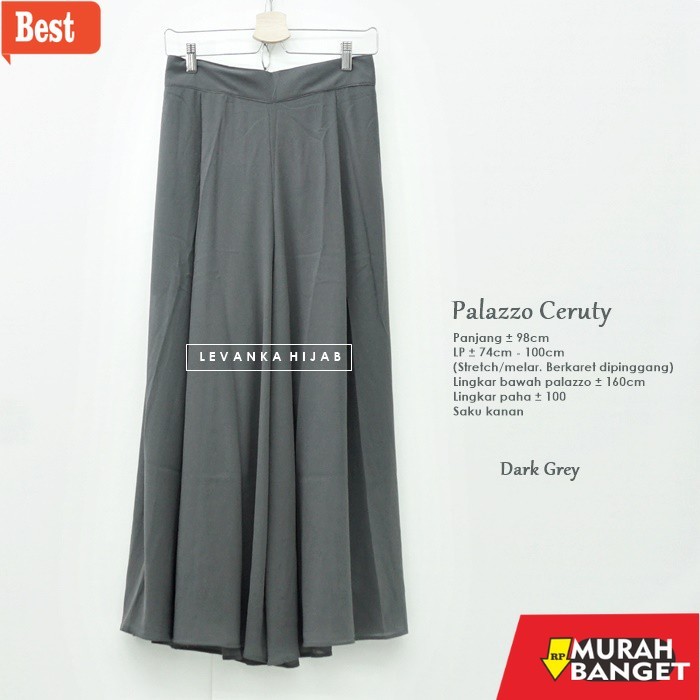 celana kulot wanita terbaru Palazzo Kulot Ceruti Polos atau Wide Legs bahan Ceruty Babydoll