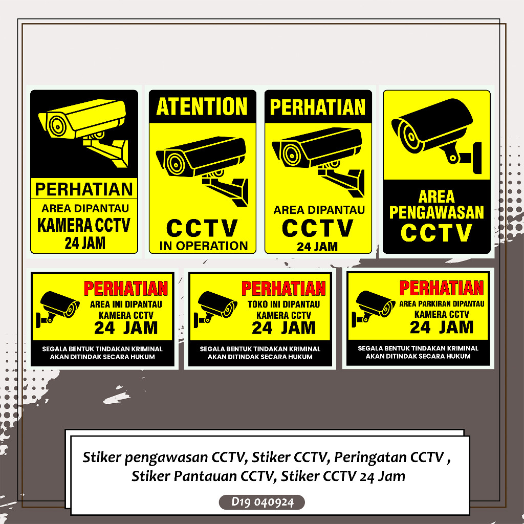 

Stiker pengawasan CCTV, Stiker CCTV, Peringatan CCTV , Stiker Pantauan CCTV, Stiker CCTV 24 Jam