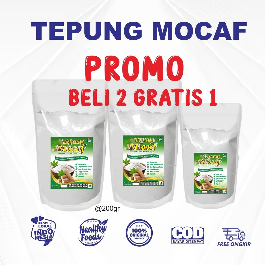 

BELI 2 GRATIS 1 - TEPUNG MOCAF (GLUTEN FREE) /Tepung Singkong segar - Langsung Produsen