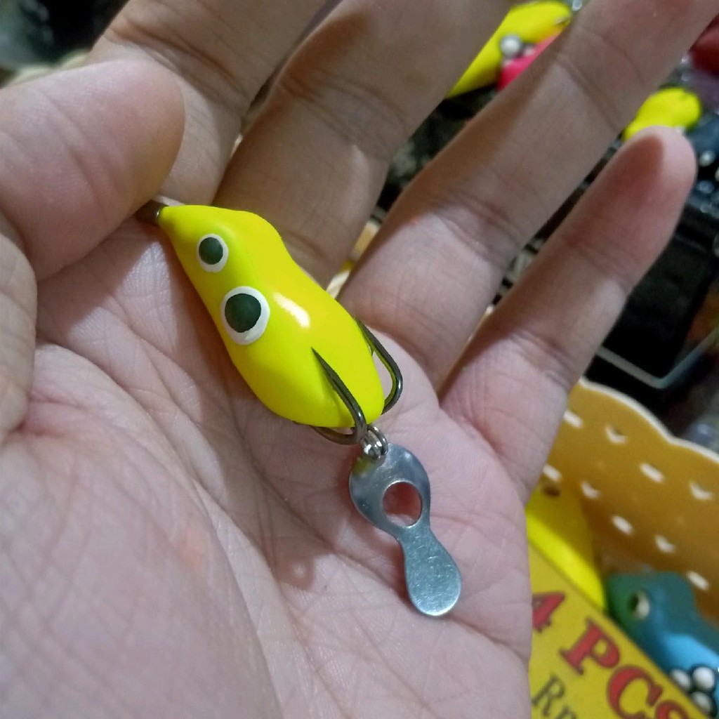 Paket 3 Pcs Soft Frog Jaws 3,5Cm -+5Gr Umpan Mancing Casting Ikan Gabus/Haruan - Pancing, Lure