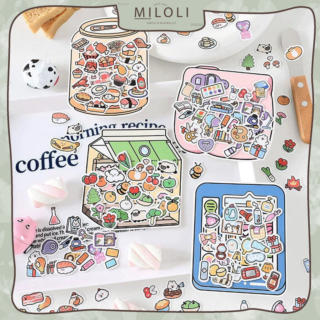 

[MILOLI] 100Pcs STICKER HAVE A HAPPY DAY Sticker Deco DIY Planner BUJO Deco Stiker Hias - B0481