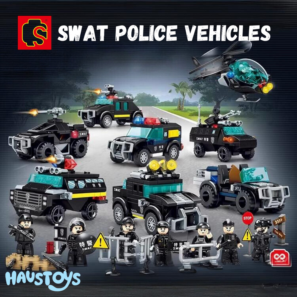 Sembo Building Block Off Road Kendaraan Polisi Police SWAT Vehicles