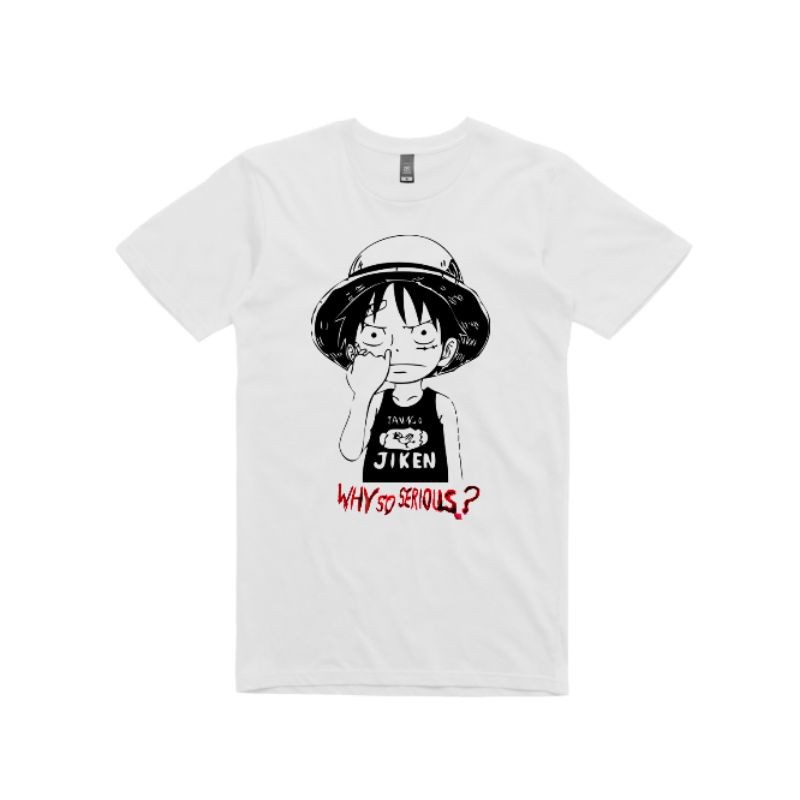 Kaos Brand D.r Luffy × Joker. , Pria & Wanita Bahan Cotton Combed 24'S Tebal  Adem