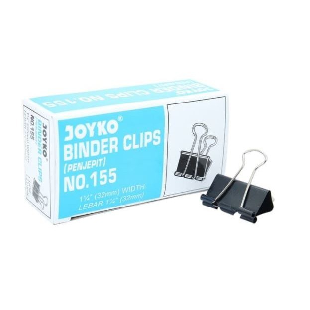 

Binder Clip / Klip / Penjepit Kertas Joyko 155 per BOX 12 PCS