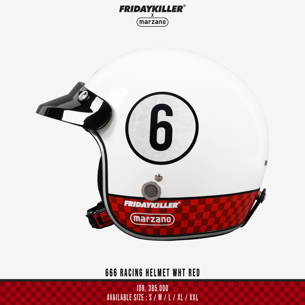 HELM FRIDAY KILLER | 666 RACING HELMET WHT RED