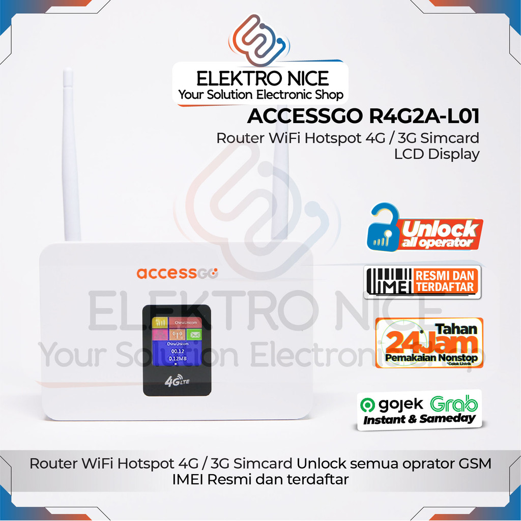 Router Wifi Sim Card 4G Costum IMEI AccessGo R4G2A L01 BERGARANSI ORIGINAL