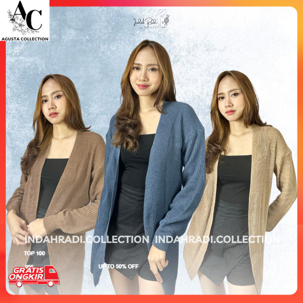 Outer Cardigan Korea / CARDIGAN RAJUT HOKAIDO OVERSIZE OUTER KNIT KOREA TANGAN BALON