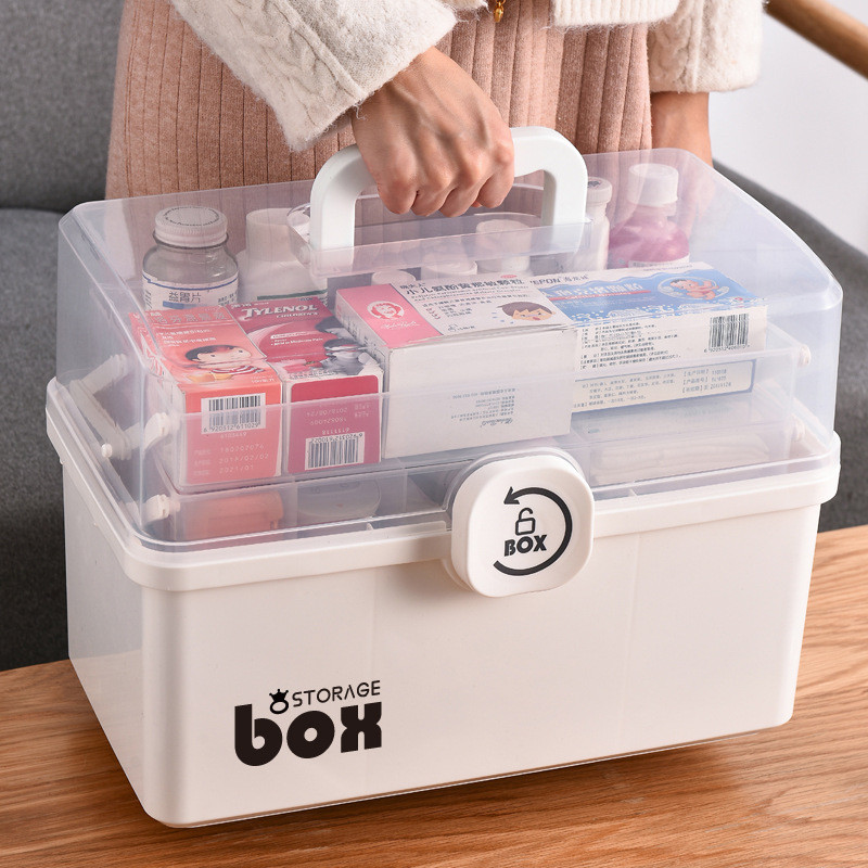 Medical kit Household Large capacity multi-layer storage box Large plastic first aid kit Household e