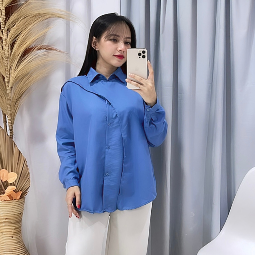 T33 - RRX KEMEJA KERJA WANITA NILA / HAWA SHIRT KATUN / KEMEJA OVERSIZE CASUAL PAKAIAN WANITA / KEME
