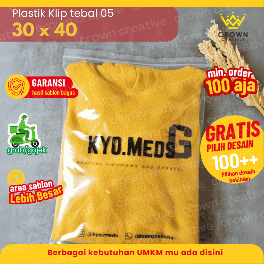 

30x40 (SABLON) PLASTIK KLIP / ZIPLOCK / ZIP LOCK TEBAL 05