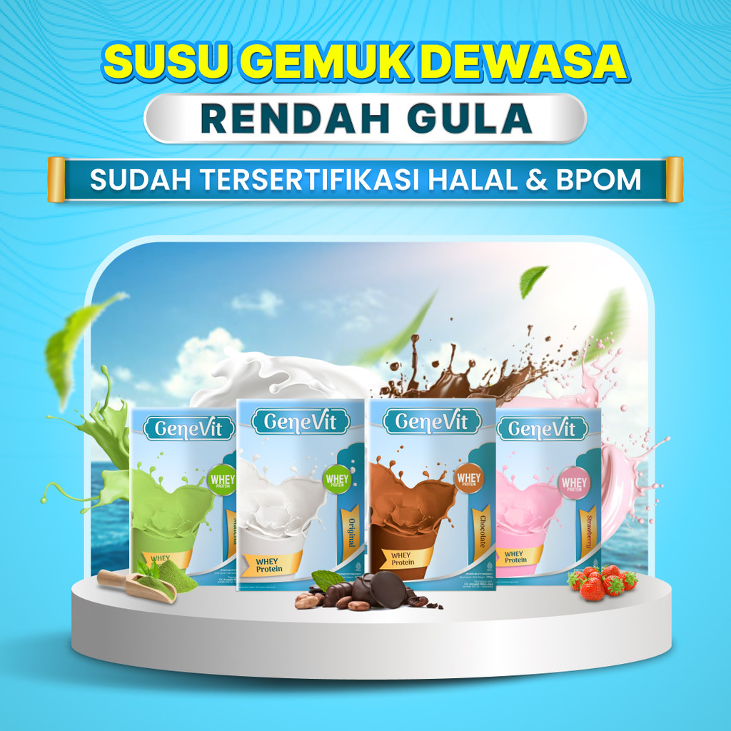 

Susu GENEVIT || Gemuk Ideal Di Usia Dewasa || Whey Protein Plus & Rendah Gula