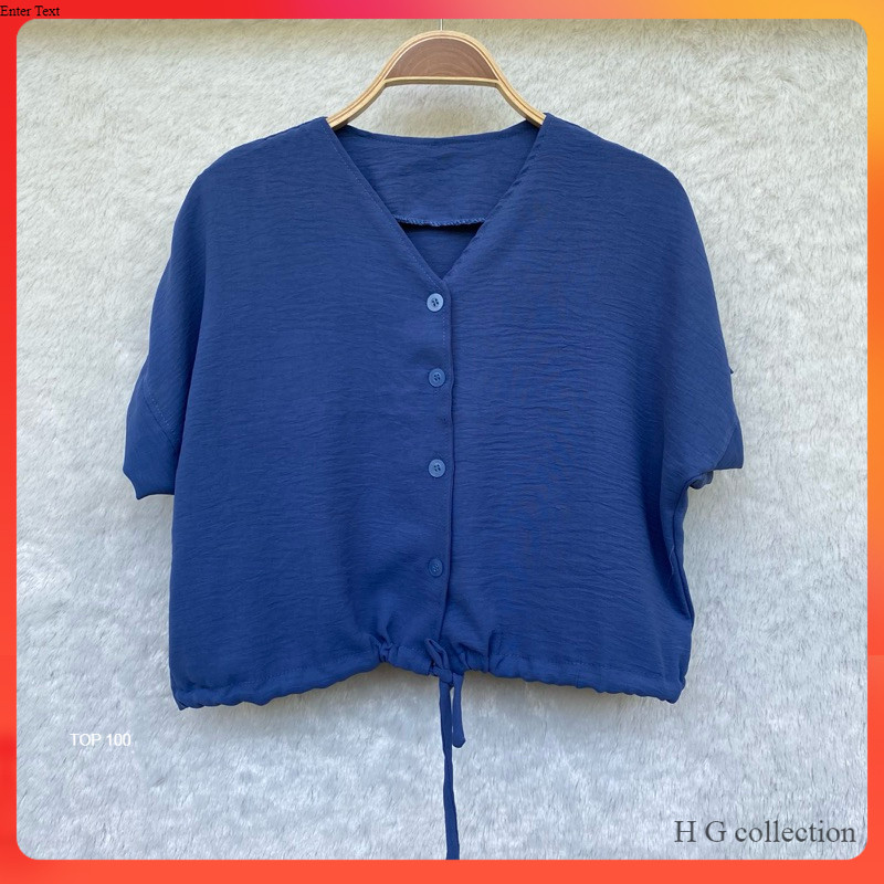 ATASAN BLOUSE CRINKLE PENDEK WANITA / BLOUSE OVERSIZE POLOS WANITA