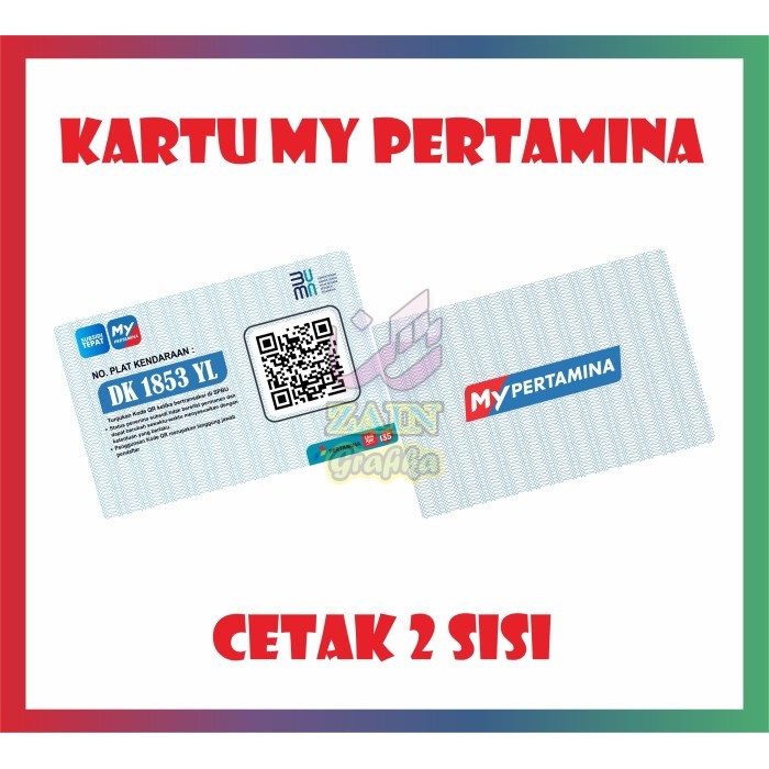 

cetak kartu mypertamina karu bensin bahan pvc idcard tebal ukuran ktp zain grafika