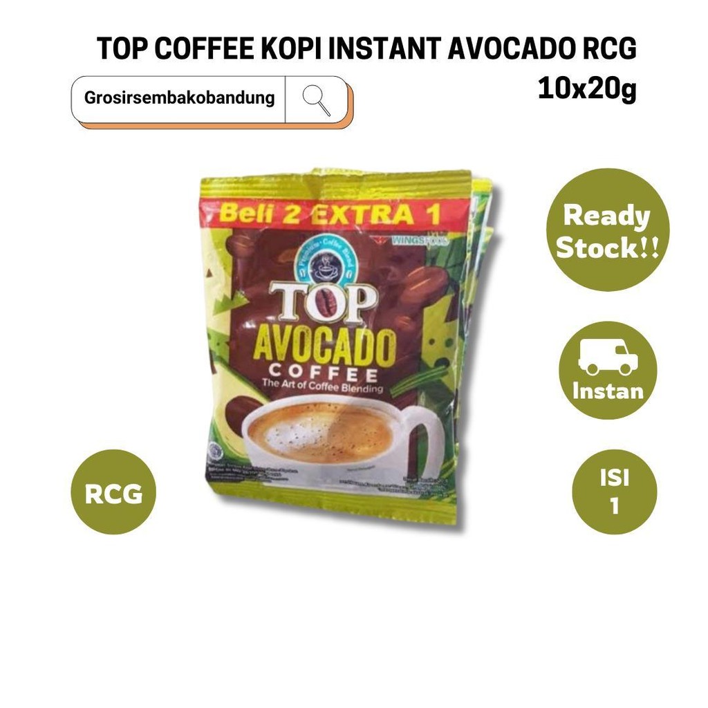 

TOP COFFEE KOPI INSTANT AVOCADO RCG 10x20g - 1 Rcg - Kota Bandung