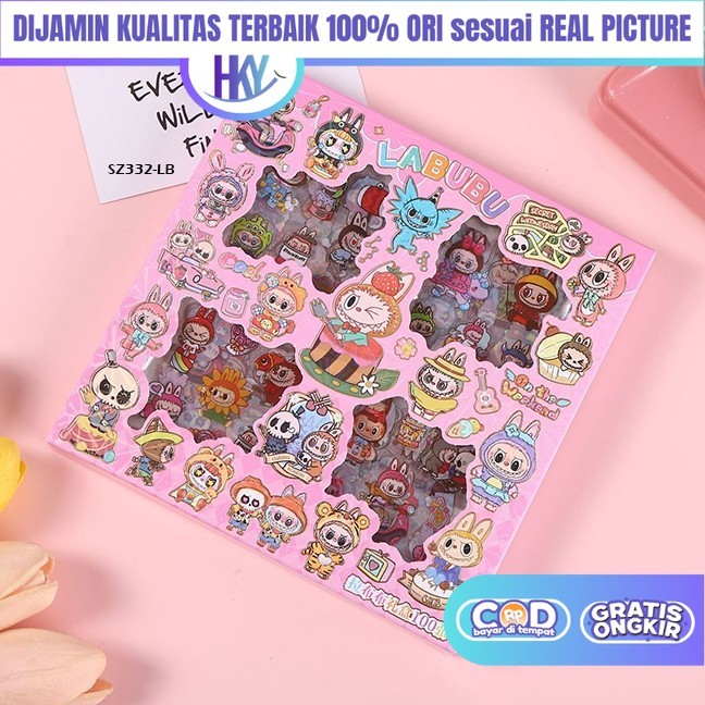 

HKY Mainan Sticker Tempel Kuromi Labubu DIY Kreatifitas Anak Perempuan KKV 7 5 4 Tahun Isi 100Pcs