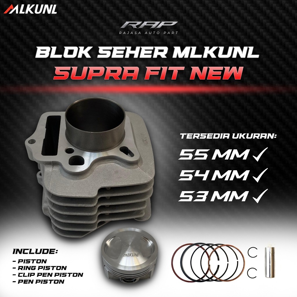 PAKET BORING BORE UP/BLOK SEHER SUPRA FIT NEW BORE UP 53/54/55/56MM KFM CYLINDER BLOK SUPRA FIT NEW