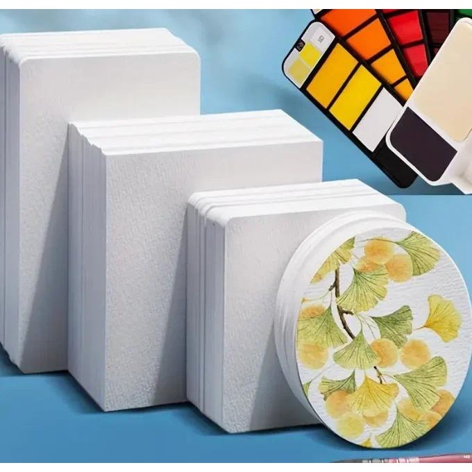 

Square/Round Watercolor Paper 300g 25 sheets Professional Water Color Paper Postcard For Painting School Supplies