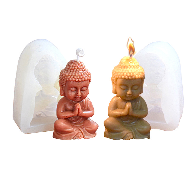 

3D Maitreya Silicone Candle Mold DIY Church Buddha Making Plaster Epoxy Resin Aroma Soap Chocolate Baking Molds Home Decoration