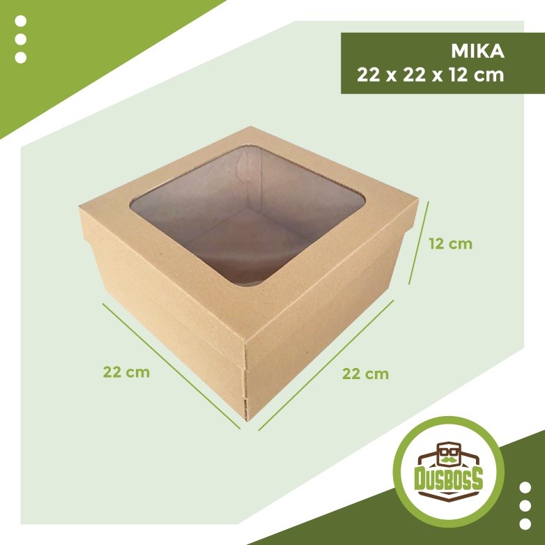 

BOX KUE 22x22x12 cm kardus die cut, untuk kue hampers gift box MIKA MIKA