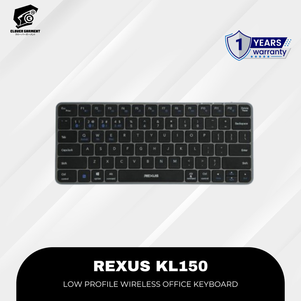 Rexus KL150 KL-150 Wireless Office Keyboard Low Profile Ultra Slim Design