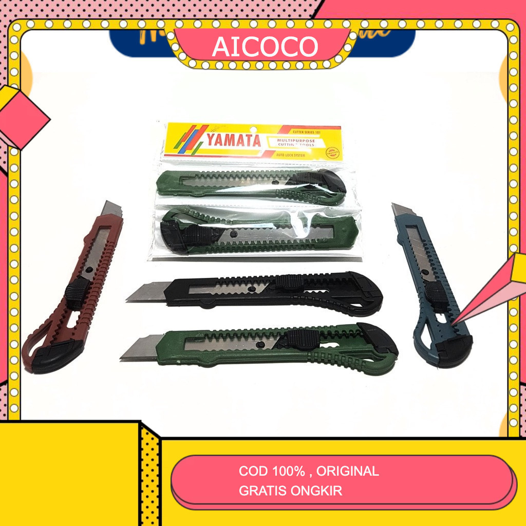 

AICOCO HOUSEWARE - PISAU CUTTER YAMATA / PISO CUTTER cuter kater Besar Pemotong Dus ATK Murah PECAH BELAH
