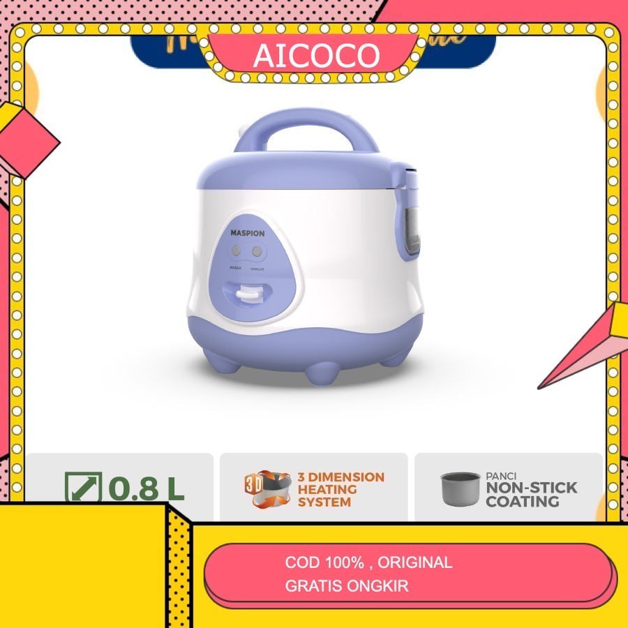AICOCO HOUSEWARE - Maspion Rice Cooker Exclusive 0.6 Liter EX-0618 / Magic Com Maspion 0,6 Ltr EX-06