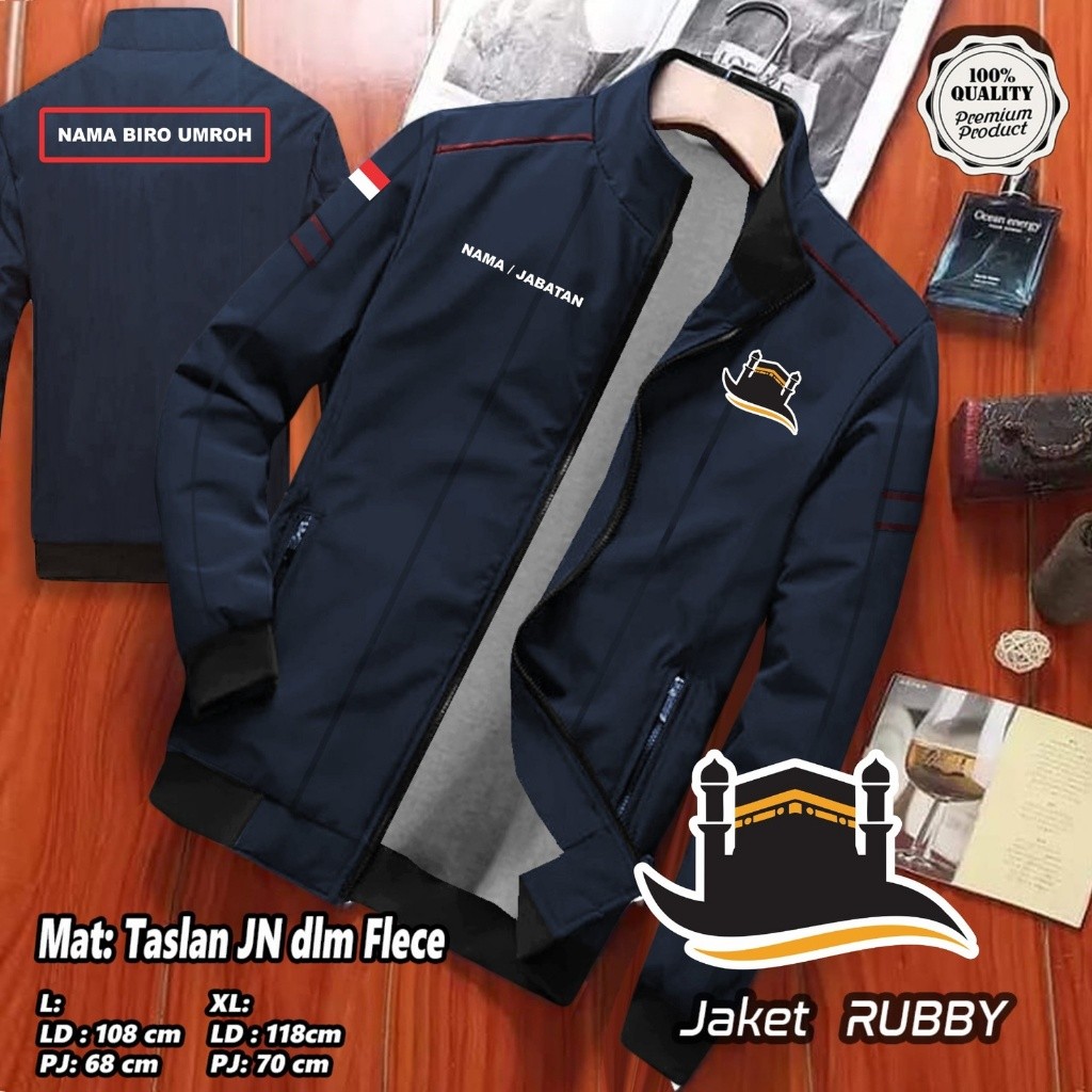 BEST SELLERR  JAKET WINTER RUBBY BIRO UMROH / JAKET CUSTOM  SABLON BIRO UMROH / BISA REQUEST SABLON 