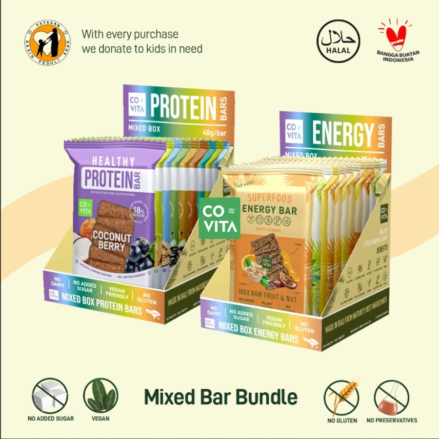 

2 BOXES BUNDLE - 20 Bars + 2 gratis (10 healthy protein + 10 energy)