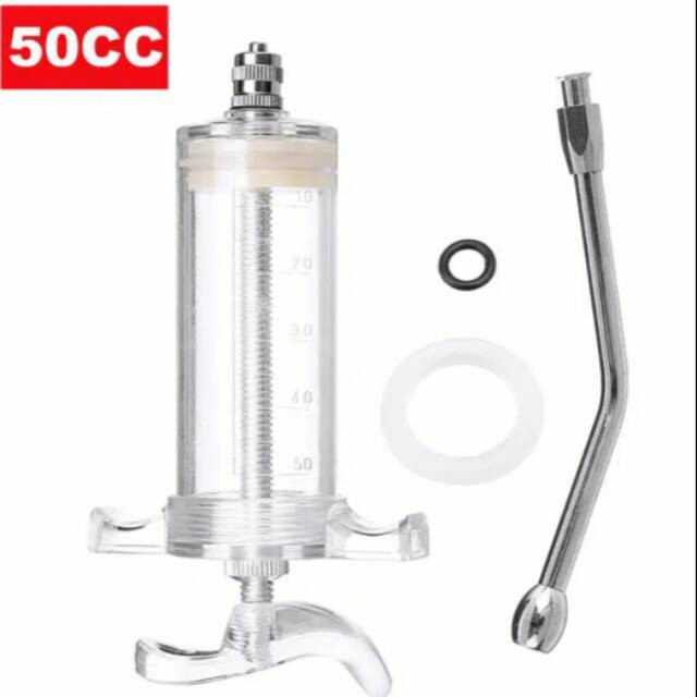 SUNTIKAN BESAR SPET LOLOHAN SPUIT AKRILIK MIKA TURBO 50ML JARUM CEKOK DRENCHER SYRINGE