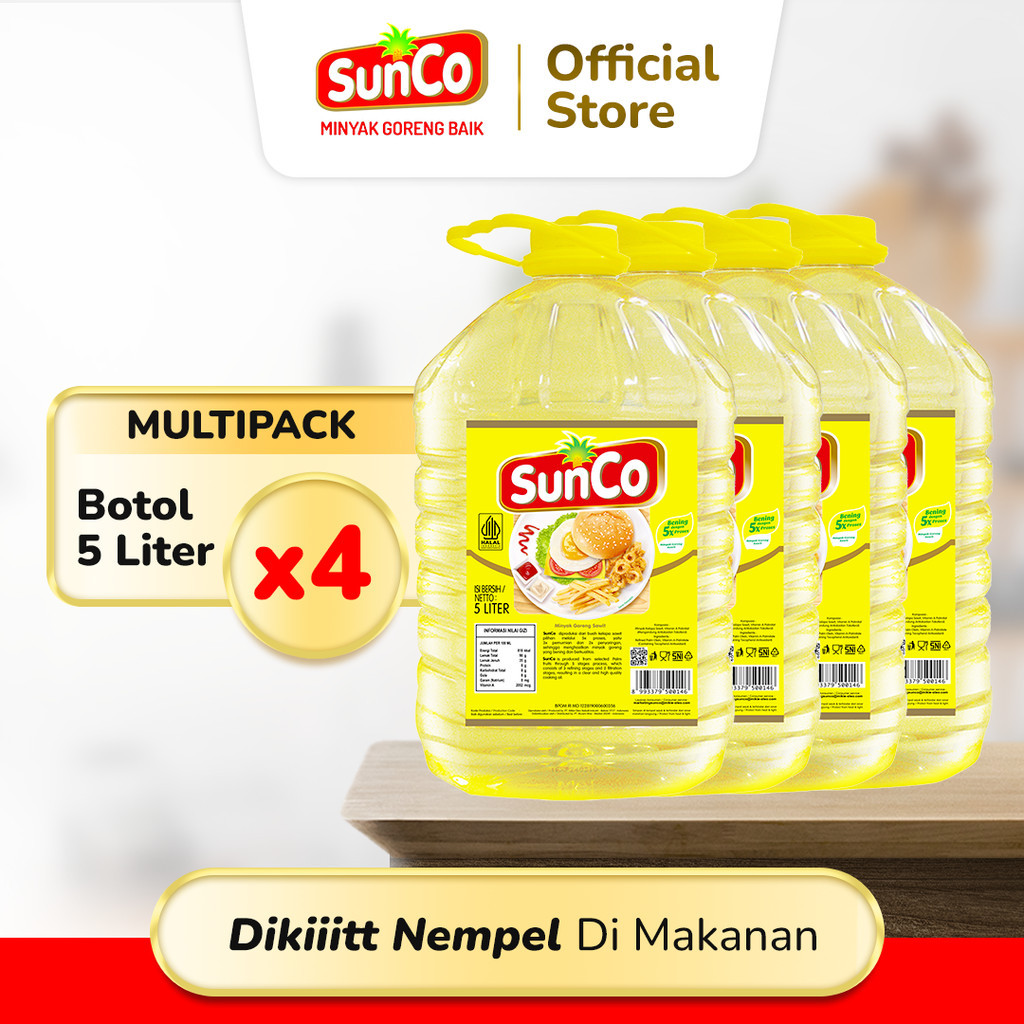 

New SunCo Minyak Goreng 5L x 4pcs Bening KrispiPremium