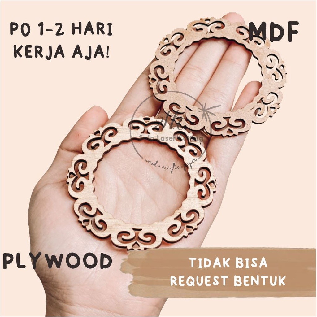 

Scrapbook Frame Bulat Tulip Chipboard Bahan MDF / Plywood / Akrilik Accecories Kado
