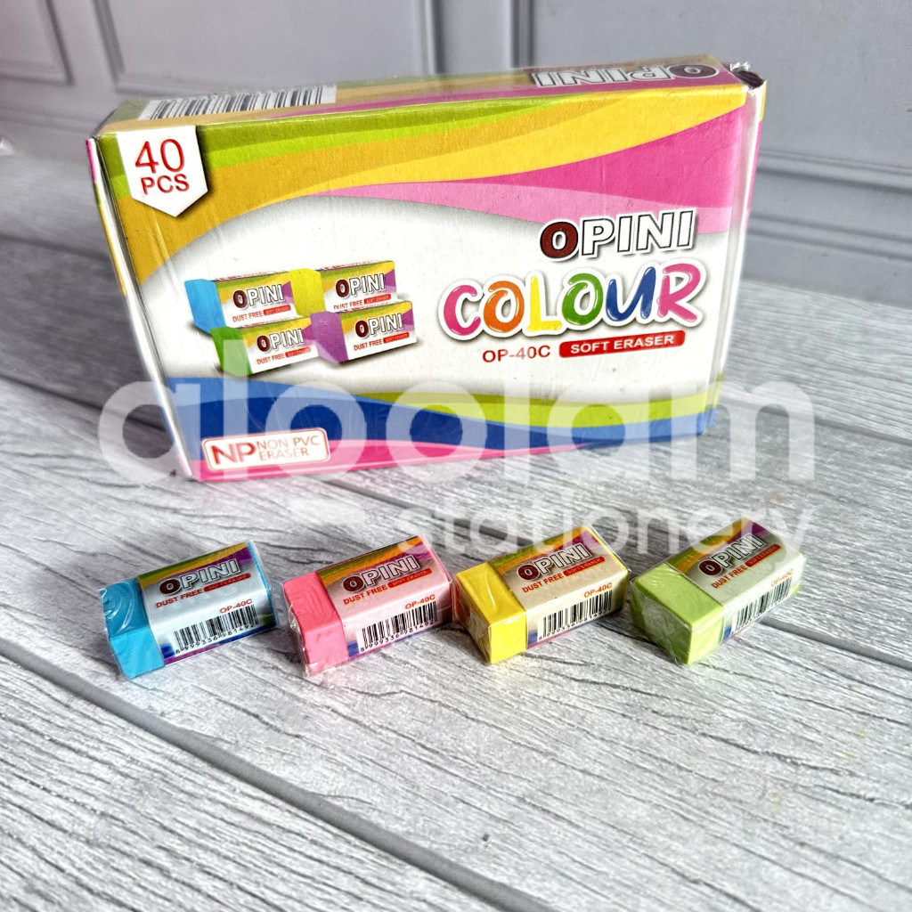 

SATU PACK ( 40 PCS ) Penghapus Goztar / Parko Penghapus Opini Kecil Warna lengkap