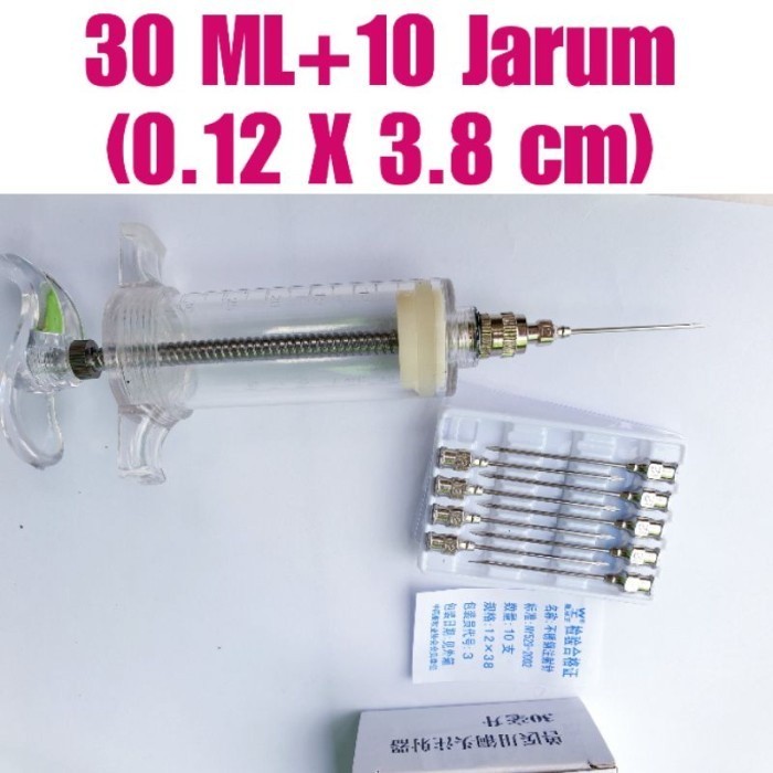 suntikan sapi kerbau jarum suntik hewan besar 30ml 30 cc jarum 12G  - alat ternak perawatan hewan pe