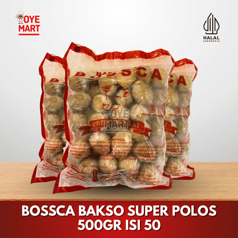 

BOSSCA BAKSO SUPER POLOS 500GR ISI 50/BASO SAPI/FROZEN FOOD
