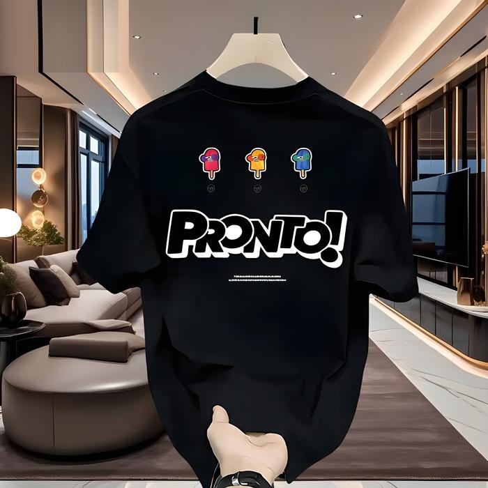 (COD) Kaos lengan pendek pria dan wanita motif terlaris katun murni musim panas longgar kasual kaos 